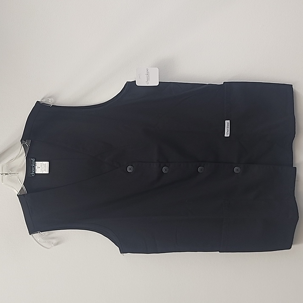 Cherokee Uniforms V-neck button Black Vest
